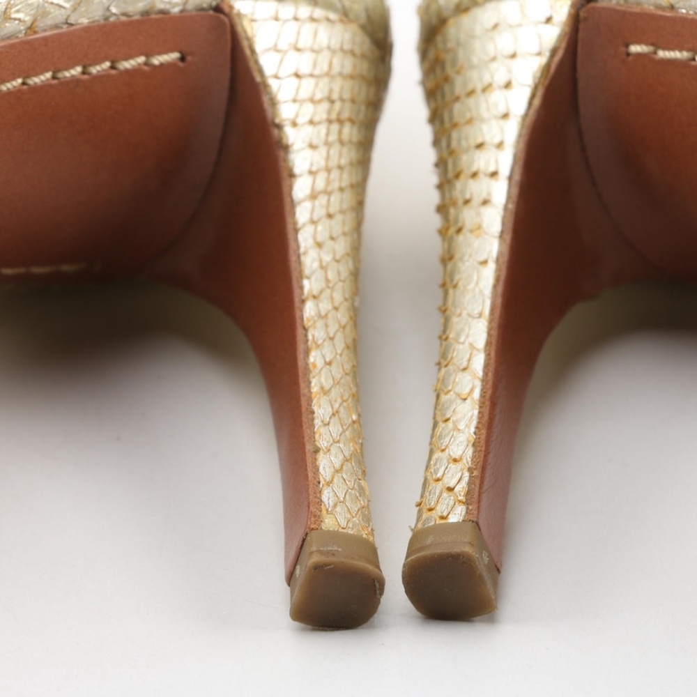 💋HP💋Alaia Paris Designer Python Gold Pumps - Picture 7 of 8